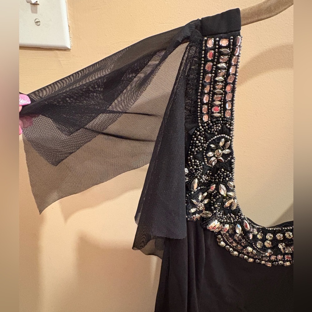 NWOT David Meister Black Embellished Maxi Dress Gown Women’s Size 8 - Picture 5 of 14